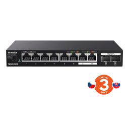 Tenda TEM2010X - Multi-gigabites switch, 8x 2.5G RJ45 2x 10G SFP port, MAC 16K, 6kV védelem