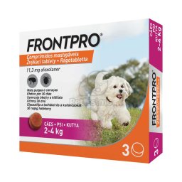 FRONTPRO® rágótabletta kutyáknak bolhák és kullancsok ellen 2–4 kg, XS-es 3 tabletta