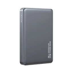 USAMS CY SERIES vésztöltő Type-C (10000mAh, 20W, wireless, MagSafe, PD gyorstöltő) TITÁNSZÜRKE