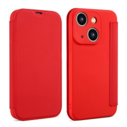 SOFTY Flip tok Apple iPhone 15 Plus készülékhez piros