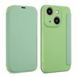 SOFTY Flip tok Apple iPhone 15 Plus telefonhoz világoszöld