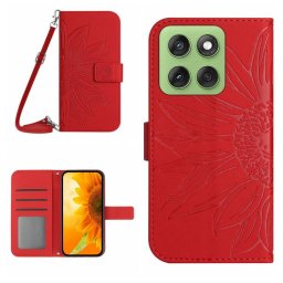 ART SUNFLOWER Pénztárca tok zsinórral Motorola Edge 60 / Edge 60 Fusion piros színhez