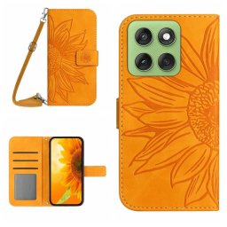 ART SUNFLOWER Pénztárca tok zsinórral Motorola Edge 60 / Edge 60 Fusion telefonhoz, sárga