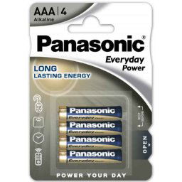 LR03 ALKÁLI AAA MIKRO ceruzaelem 1,26Ah 1,5V 4db-os PANASONIC ew02093