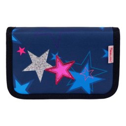 BELMIL Tolltartó, klapnis, cipzáras, BELMIL "Sparkling Star", kék, csillagok