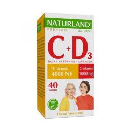 Naturland 1000mg C-vitamin + 4000NE D-vitamin tabletta 40 db