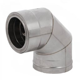 90 fokos füstcső könyök, szigetelt, 130/180 mm