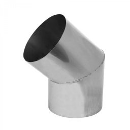 Füstcső könyök 45 fokos rozsdamentes acél, 200 mm