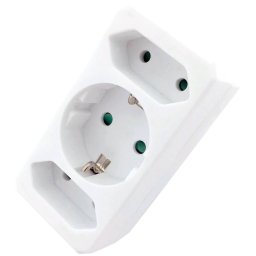 Hálózati Adapter 3 Aljzat (1 Földelt, 2 Euro)