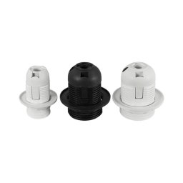 Műanyag E27 foglalat, 250 V, 4A, T210, fehér, gyűrűvel, COMMEL