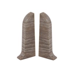 Lábazati vég, bal / jobb, ezüst tölgy, 55 x 22 mm, 2 db / készlet