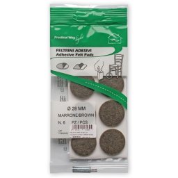 CSÚSZTATÓFILC ÖNTAPADÓ D=28 BARNA (6DB)