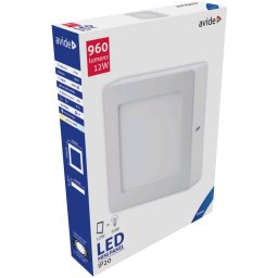 Falra Szerelhető Négyzetes Mennyezeti Lámpa ALU 12W CW 6400K Avide LED