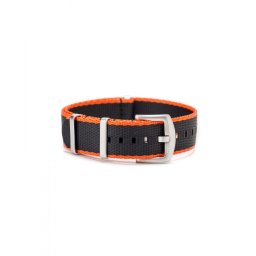 WB Original prémium Nato óraszíj, fekete/narancs 20mm