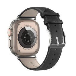 Apple Watch 4-6, SE, SE (2022) (38 / 40 mm) / Watch 7-9 (41 mm) / Watch 10 (42 mm), valódi bőr pótszíj, állítható, Dux Ducis YS, fekete