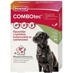 Beaphar COMBOtec spot on nagytestű (20-40 kg) kutyáknak (3 pipetta / doboz | 3 x 268 mg Fipronil / 241.2 mg (S)-metoprén)