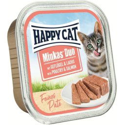 Happy Cat Duo szárnyas- és lazachúsos pástétom falatkák (32 x 100 g) 3.2kg