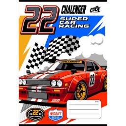 COOL BY VICTORIA Füzet, tűzött, A5, kockás, 32 lap, COOL BY VICTORIA "Race cars", "27-32"