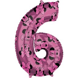 6. szám, fólia lufi, Minnie Mouse Forever, 66 cm