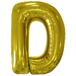 Fólia léggömb, "D" betű, arany, 86 cm