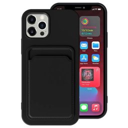 Xiaomi Redmi Note 14 Pro 5G (Global) / Poco X7, Szilikon tok, kártyatartóval, Wooze Card Slot, fekete