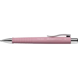 FABER-CASTELL Golyóstoll, 1 mm, XB, nyomógombos, rózsaszín tolltest, FABER-CASTELL "Poly Ball", kék