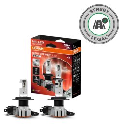 LED lámpa , égő , autó izzó , fényszóró , 2 db-os csomag , H4 , 21W, hideg fehér , OSRAM LEDriving , NIGHT BREAKER , SMART , Street legal