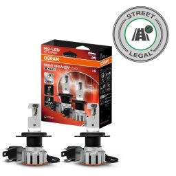 LED lámpa , égő , autó izzó , fényszóró , 2 db-os csomag , H4 , hideg fehér , OSRAM LEDriving , NIGHT BREAKER , START , Street legal