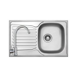 505998+SAP4-A090 - StrongSinks S1 Nisa rozsdamentes mosogató szatén 780x480 mm + ZEGOR rozsdamentes íves csaptelep szett