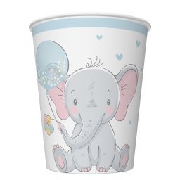 Baby elefánt Blue Balloon papír pohár 8 db-os 250 ml