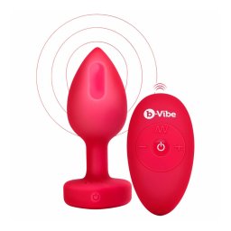 b-vibe heart - akkus, rádiós anál vibrátor, piros