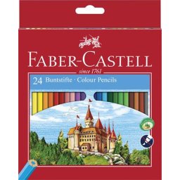 FABER-CASTELL Színes ceruza készlet, hatszögletű, FABER-CASTELL "Classic", 24 különböző szín