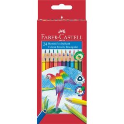 FABER-CASTELL Színes ceruza készlet, háromszögletű, FABER-CASTELL "Papagáj", 24 különböző szín