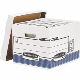 FELLOWES Archiválókonténer, karton, standard, "BANKERS BOX(R) SYSTEM by FELLOWES(R)", kék