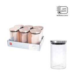 Cok Tároló üveg fém tetővel 1L Pop Silver 111-0013