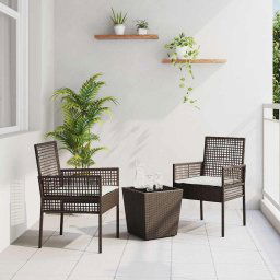 vidaXL Kert Bistro Készlet 3 pcs Barna Poli rattan