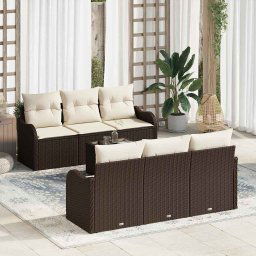 vidaXL Kerti Kanapé Szett 7 pcs Barna 55 x 55 x 37 cm Poli rattan