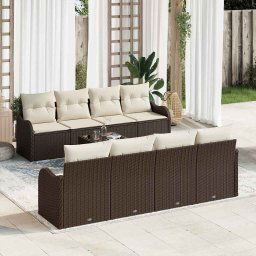 vidaXL Kerti Kanapé Szett 9 pcs Barna 55 x 55 x 37 cm Poli rattan