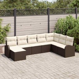 vidaXL Kerti Kanapé Szett 8 db Barna [Műanyag]: Poly Rattan