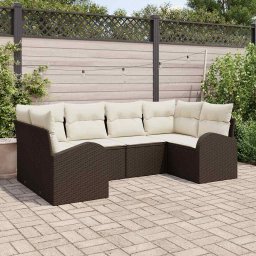 vidaXL Kerti Kanapé Szett 6 db Barna [Műanyag]: Poly Rattan