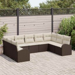 vidaXL Kanapé Szett 9 db Barna [Műanyag]: Poly Rattan