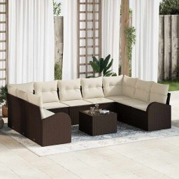 vidaXL Kanapé Szett 10 db Barna [Műanyag]: Poly Rattan