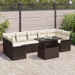 vidaXL Kerti Kanapé Szett 8 db Barna [Műanyag]: Poly Rattan