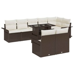 vidaXL Kerti Kanapé Szett 9 db Barna [Műanyag]: Poly Rattan