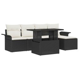 vidaXL Kerti Kanapé Szett 8 db Fekete [Műanyag]: Poly Rattan