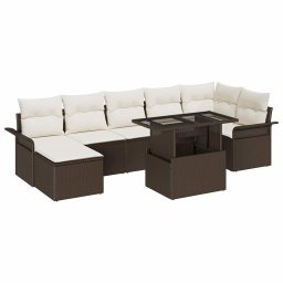 vidaXL Kerti Kanapé Szett 8 db Barna [Műanyag]: Poly Rattan