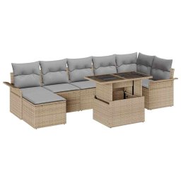 vidaXL Kerti Kanapé Szett 8 db Bézs [Műanyag]: Poly Rattan