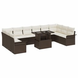 vidaXL Kerti Kanapé Szett 11 db Barna Poly Rattan