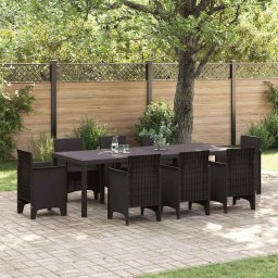 vidaXL Kerti Asztal Barna 250 x 100 x 73 cm polirattan