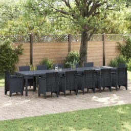 vidaXL Kerti Asztal Antracit 400 x 100 x 73 cm polirattan